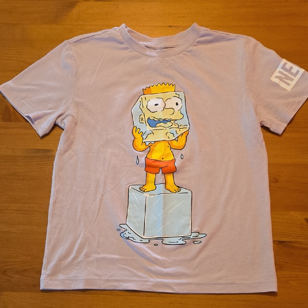 NEFF Simpsons Batt Graphic T-Shirt - Lavender Purple Medium